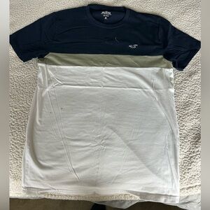 Hollister Navy, Olive, and White Short Sleeve Tee